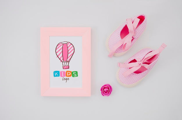 Top View Kids Toy With Frame Psd