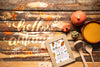 Top View Kitchen Utensils And Flavorful Autumn Food Psd