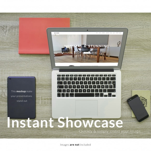 Top View Laptop Mock Up Psd