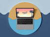 Top View Laptop Summer Concept Psd