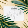 Top View Leaves Arrangement Mock-Up Psd