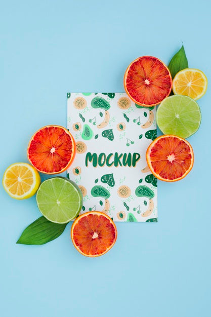 Top View Lemon On Table Psd