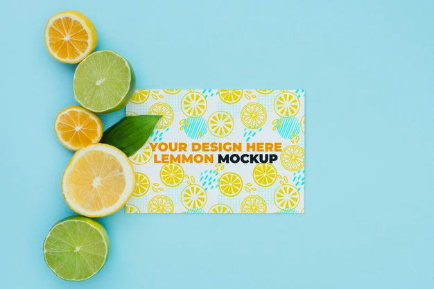 Top View Lemon On Table Psd