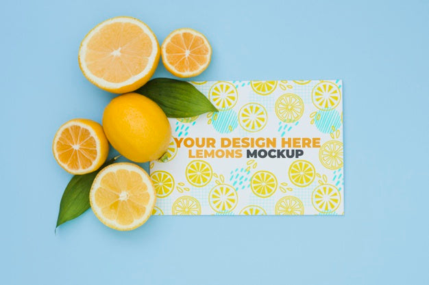 Top View Lemon On Table Psd