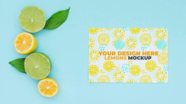 Top View Lemon On Table Psd