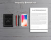 Top View Letterhead And Smartphone Mockup Psd