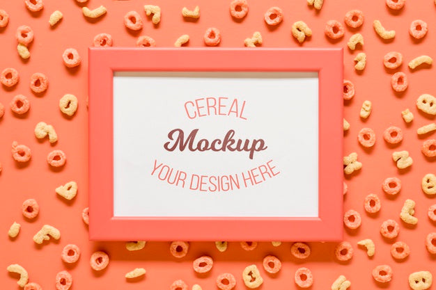 Top View Living Coral Assortment With Frame Mock-Up Psd