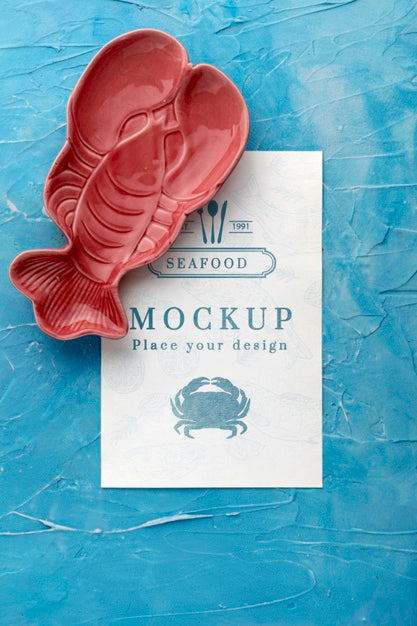 Top View Lobster Shaped Plate Psd