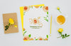 Top View Lovely Paper Mock-Up With Floral Assortment Psd