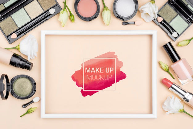 Top View Make-Up Assortment Psd