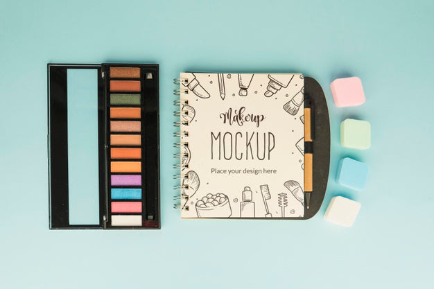 Top View Make-Up Palette Mock-Up Psd