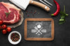 Top View Meat Products With Chalkboard Mock-Up Psd