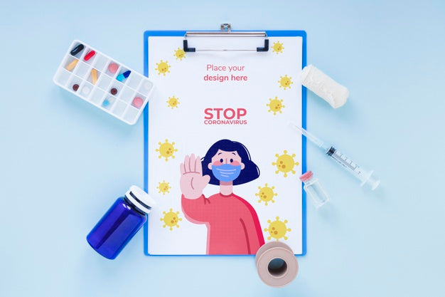 Top View Medical Clipboard With Mock-Up Psd