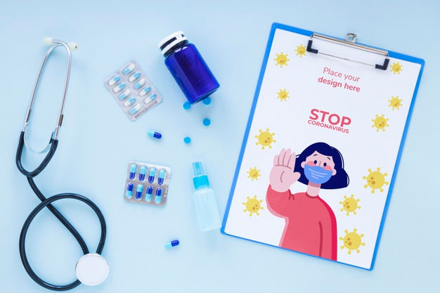 Top View Medical Clipboard With Mock-Up Psd