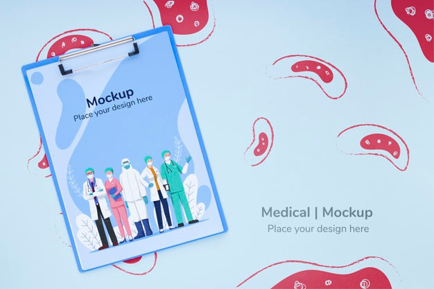 Top View Medical Clipboard With Mock-Up Psd