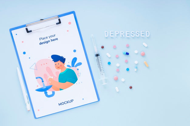 Top View Medical Clipboard With Mock-Up Psd