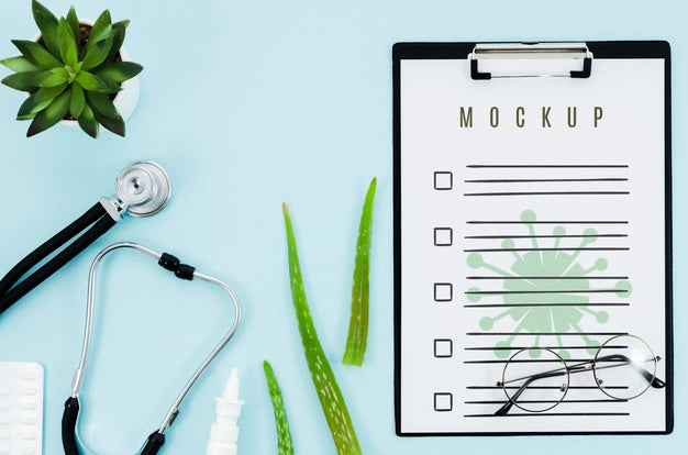 Top View Medical Concept With Mock-Up Psd