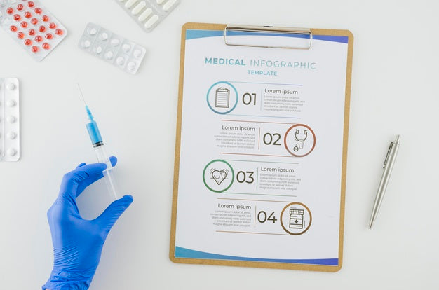 Top View Medical Infographic With Mock-Up Psd
