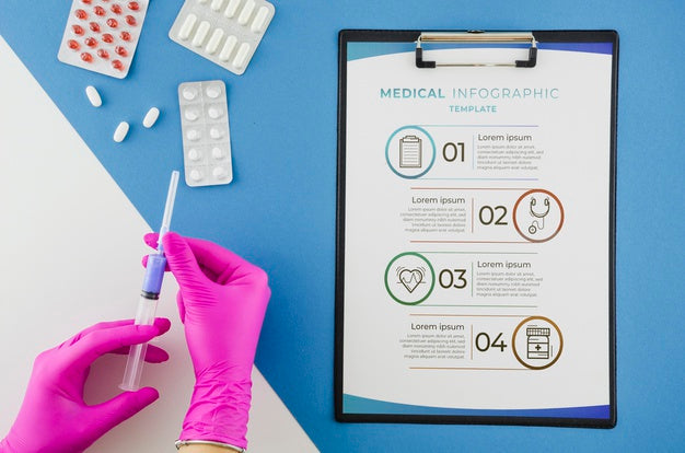 Top View Medical Infographic With Mock-Up Psd