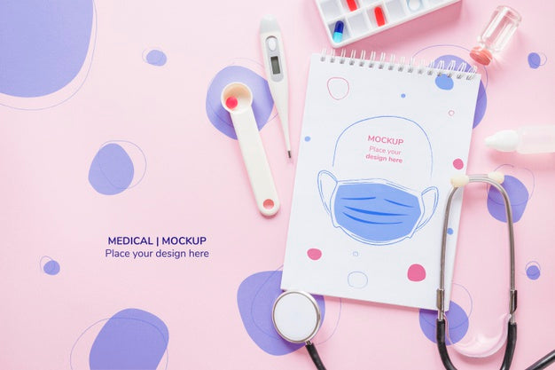 Top View Medical Notepad With Mock-Up Psd