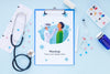 Top View Medical Tools With Mock-Up Psd