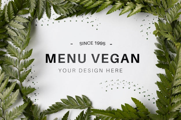 Top View Menu Vegan Concept With Mock-Up Psd