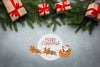 Top View Merry Christmas And Christmas Pine Leaves Psd