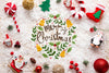 Top View Merry Christmas Concept Psd