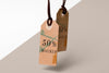 Top View Mock-Up Arrangement Of Cardboard Clothing Tags Psd