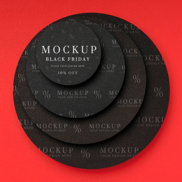 Top View Mock-Up Black Friday Circular Shapes Psd