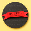Top View Mock-Up Black Friday Ribbon On Yellow Background Psd