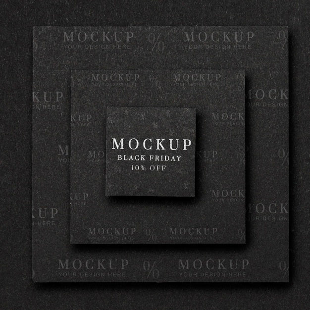 Top View Mock-Up Black Friday Squared Layered Shapes Psd