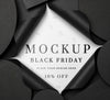 Top View Mock-Up Black Friday Torn Paper Psd