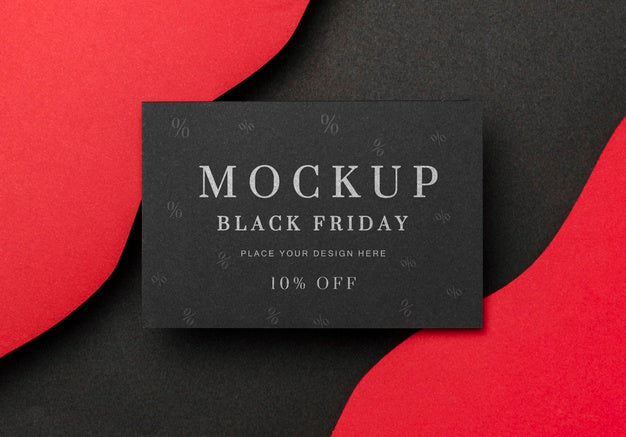 Top View Mock-Up Black Friday Wavy Background Psd
