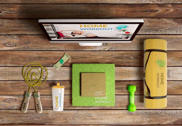 Top View Mock-Up Home Workout Psd