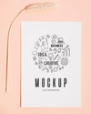 Top View Mock-Up Paper And Wheat Ear Psd