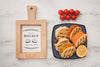 Top View Mock-Up Sandwiches And Tomatoes Psd