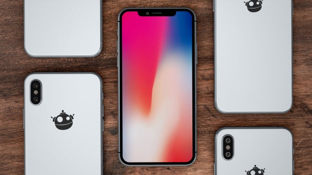 Top View Mockup Of Smartphones Psd