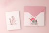 Top View Mother'S Day Card With Envelope Psd