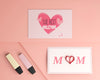 Top View Mother'S Day Cards With Mock-Up Psd