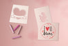 Top View Mother'S Day Cards With Mock-Up Psd