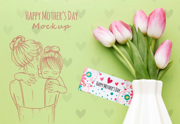 Top View Mothers Day Concept Psd