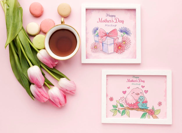 Top View Mothers Day Concept Psd