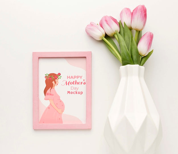 Top View Mothers Day Concept Psd