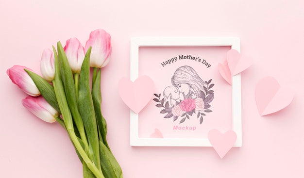 Top View Mothers Day Concept Psd