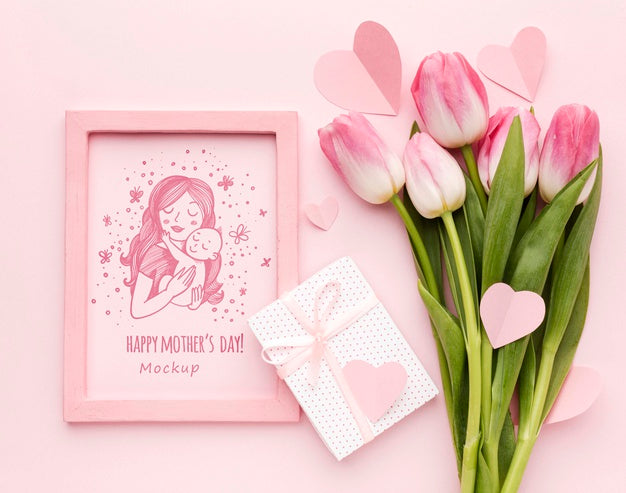 Top View Mothers Day Concept Psd