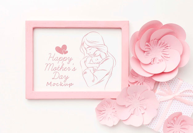 Top View Mothers Day Concept Psd