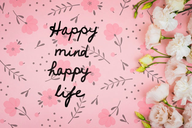 Top View Motivational Quote Mock-Up On Cute Background Psd