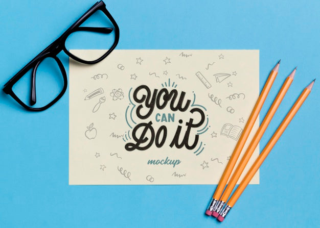 Top View Motivational Quote With Mock-Up Psd