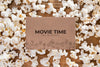 Top View Movie Time With Popcorn Concept Psd